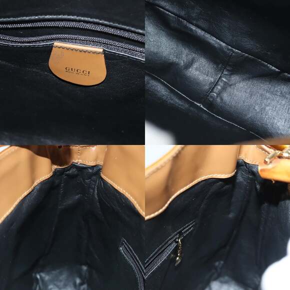 GUCCI Bamboo Hand Bag Patent Leather Gold 001 1705 001 1705 - Picture 11 of 12